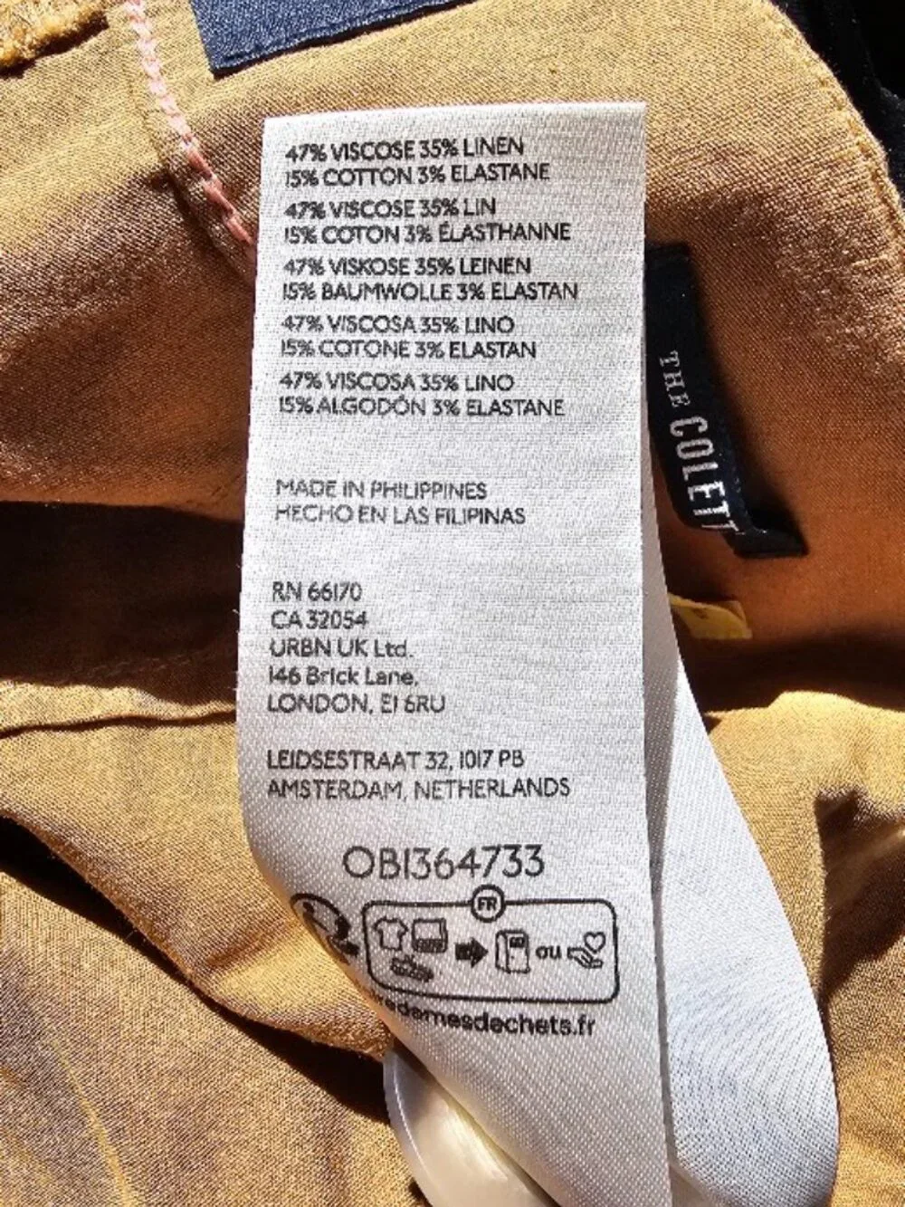 Anthropology Maeve The Colette Linen Blend Wide Leg Crop Pant Camel Tan Size 30 - Picture 9 of 9